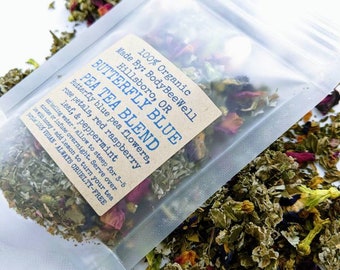 Mistura de chá de folhas soltas de ervilha azul-borboleta orgânica, chá matcha azul, mistura de chá de ervas, chá de ervilha azul, chá quente, mistura de chá descafeinado, sem crueldade!