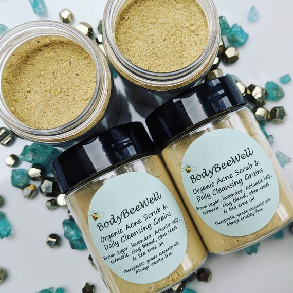 Organic Acne Scrub Cleansing Grains EcoFriendly Face Scrub Etsy