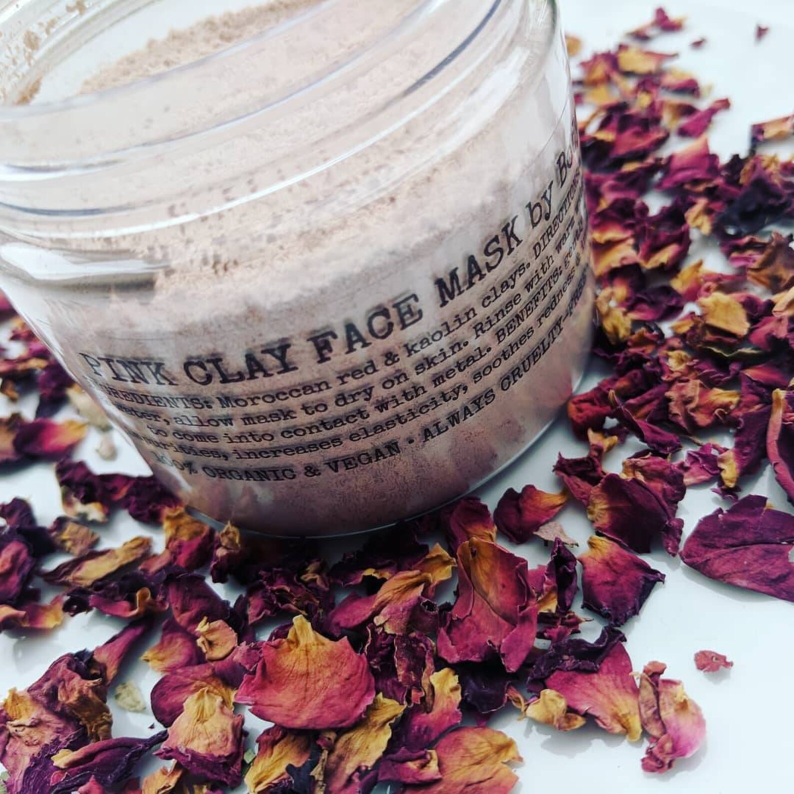 Organic Face Mask Pink Clay Mask Rose Clay Mask Blackheads Etsy