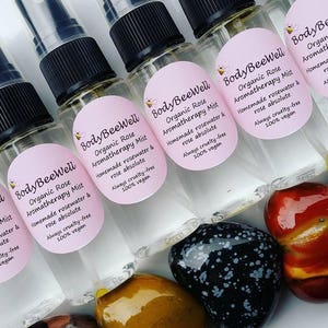 Organic Rose Aromatherapy Mist, Natural Fragrance, Room Spray, Linen Spray, Body Spray, Vegan Cosmetics, Cruelty-Free Beauty!
