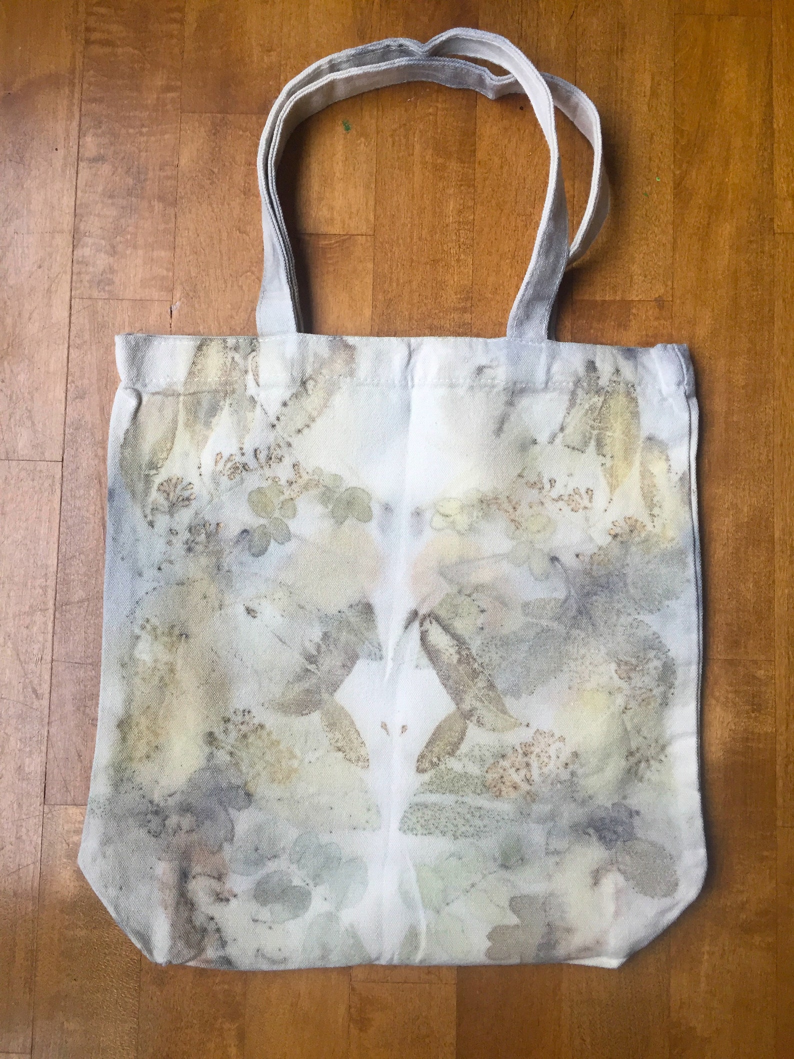 Medium Ecoprint Canvas Tote Bag Etsy