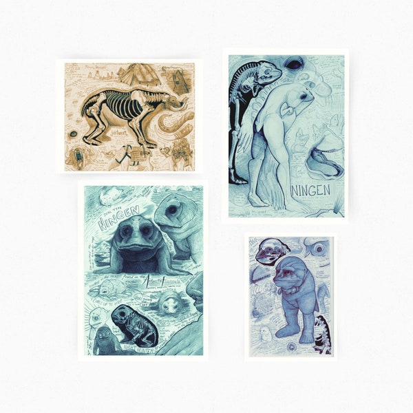 Ningen, Arctic Cryptids, Antarctic Monsters and Animal Myths | Field Journal & LARP Anatomy Prints