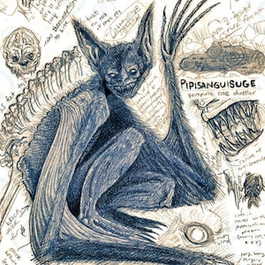 Vampire Bat Cryptid Print | Pipisanguisuge: Appalachian Cryptozoology Field Guide Art