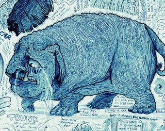 Cryptid Print | Squonk: Pennsylvania Cryptozoology Field Guide Art