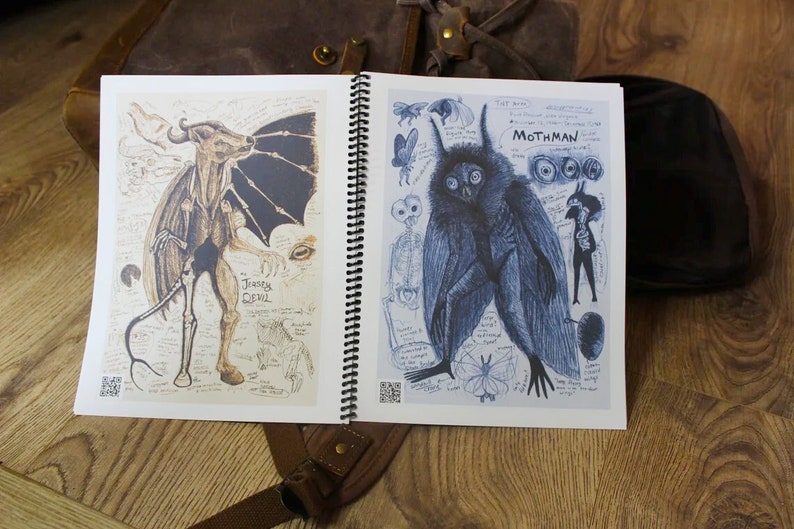 Cryptid Field Art Sketchbook & Complete Collection Volumes 1 4 Flipbook West Virginia, Appalachia, and Legendary Creatures image 1