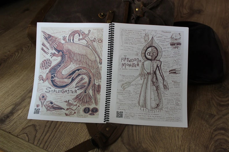 Cryptid Field Art Sketchbook & Complete Collection Volumes 1 4 Flipbook West Virginia, Appalachia, and Legendary Creatures image 6