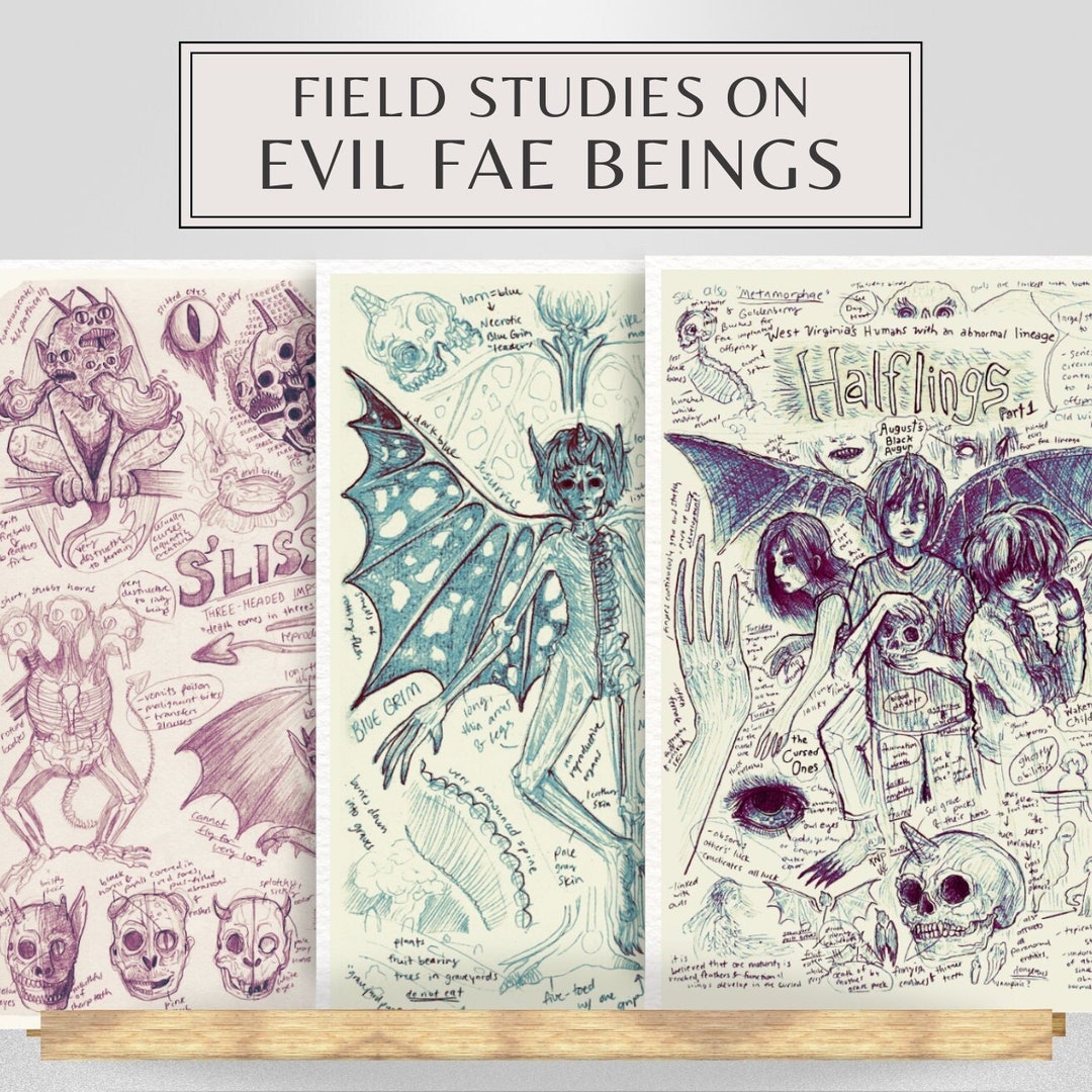 Evil Fae Myth and Folklore Anatomy Study Drawings & Prints Etsy