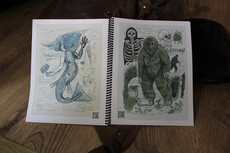 Cryptid Field Art Sketchbook & Complete Collection Volumes 1 4 Flipbook West Virginia, Appalachia, and Legendary Creatures image 5