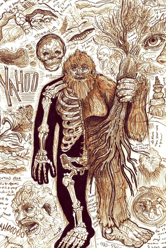 Regali Di Natale Yahoo.Yahoo Una Specie Bigfoot Cryptid Bestiary Art Print Etsy