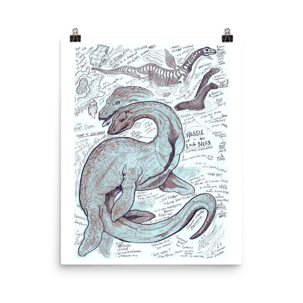 Nessie the Loch Ness Monster Cryptid Anatomy Print picture