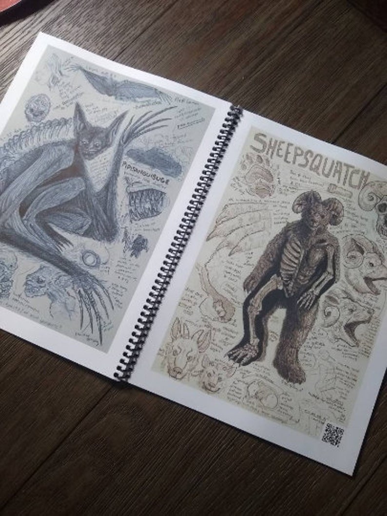 Cryptid Field Art Sketchbook & Complete Collection Volumes 1 4 Flipbook West Virginia, Appalachia, and Legendary Creatures image 7