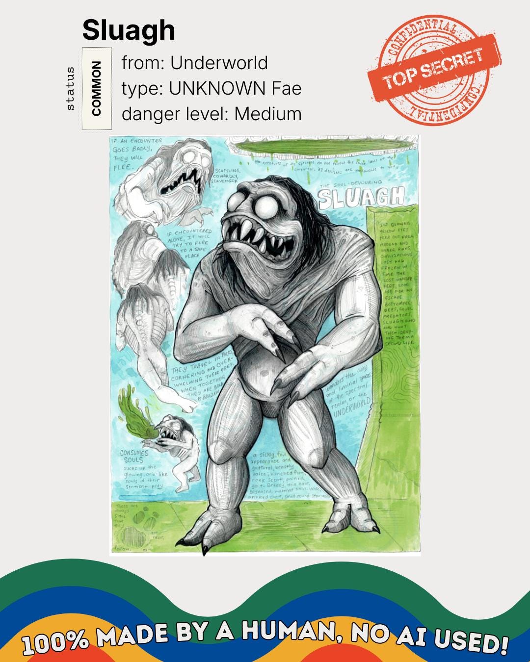 Fantasy Print | Sluagh Field Guide Art - Etsy