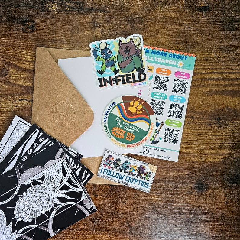 Cryptid & Folklore Postcard Set and Mini Prints | Bestiary Collection 1 ...