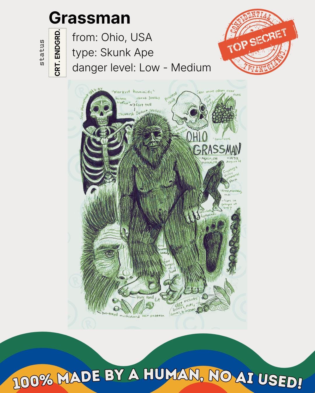 Bigfoot Print | OH Grassman: Ohio Cryptozoology Field Guide Art