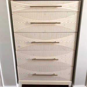 IKEA Tarva 5 Drawer Carved Dresser Drawer Front