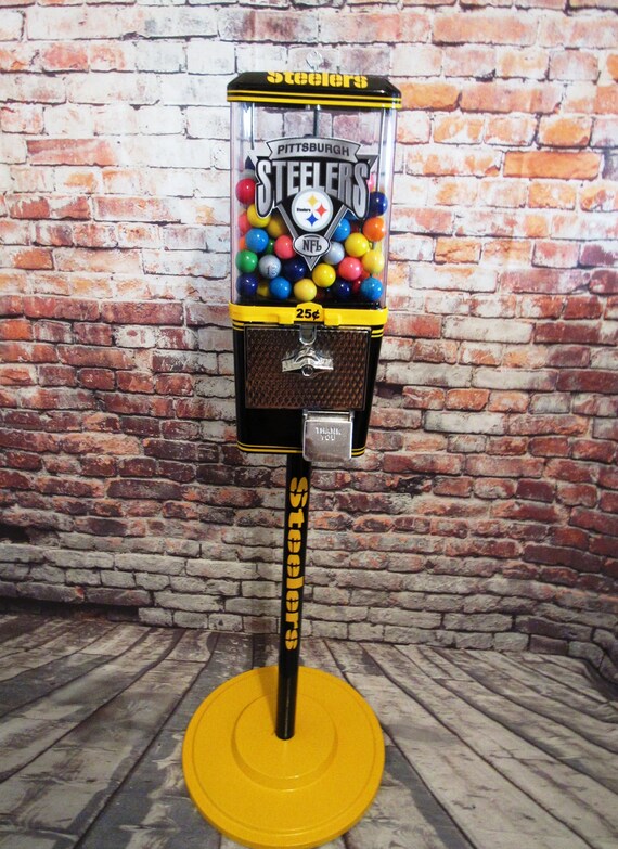 Vintage Gumball Candy Machine Stand Pittsburgh Steelers Man Cave Game Room Living Room Decor Football Nfl Sport Memorabilia Gift