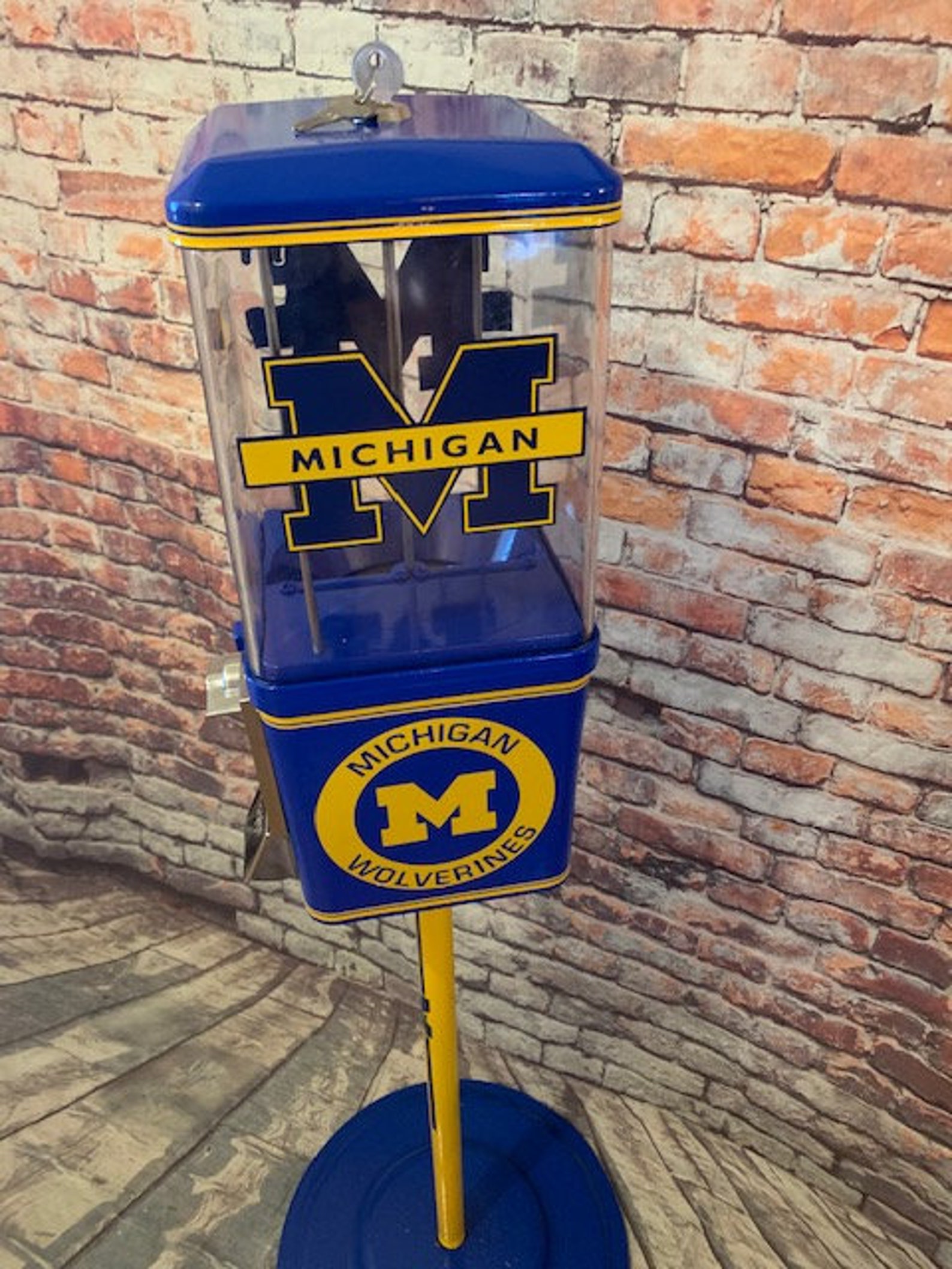 Gumball Machine Candy Dispenser Michigan Wolverines Game Room Etsy