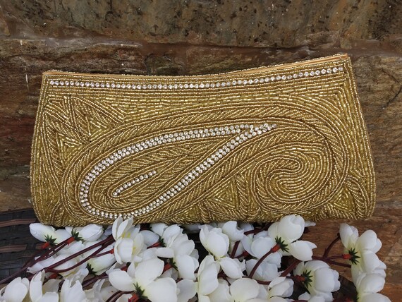 indian gold clutch bag