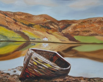 Original Ölgemälde, Seelandschaft, Realismus Kunst (40 x 50 cm)