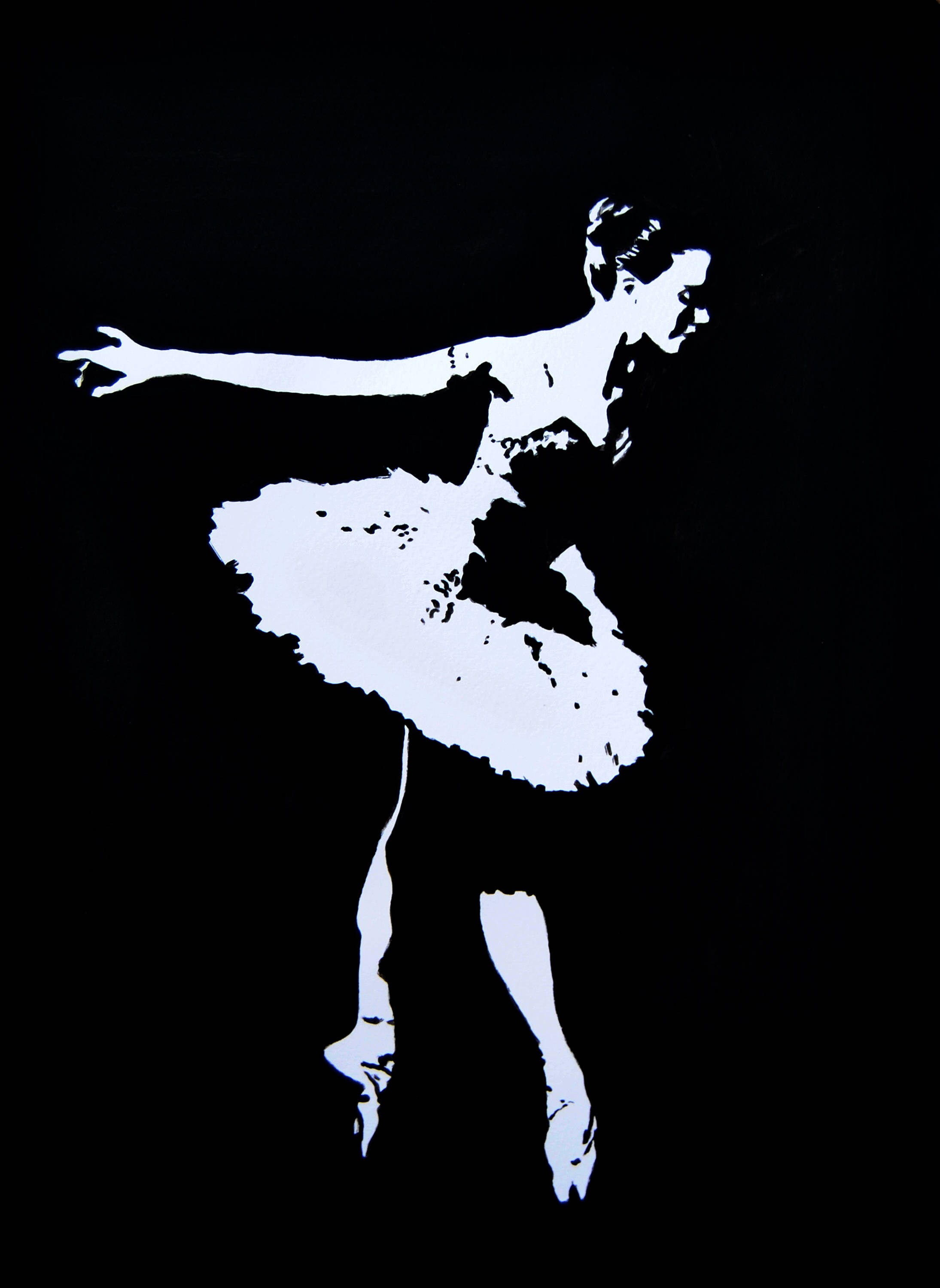 Black and White Ballerina Art Original Art Acrylic | Etsy