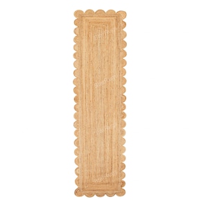 Scalloped Runner Rug, Jute Scallop Rug, Jute Runner Rug, Natural Jute Rug Runner, Hallway Runner Rug, Runner Custom Rug, Custom Size Rug