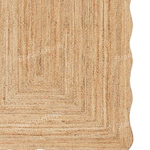 Natural Jute Rug- Wavy Edge Rug, Scalloped Jute Rug Jute Scallop Rug Wavy Edge Jute Rug Scalloped Border Rug Handbraided Rug Custom Jute Rug