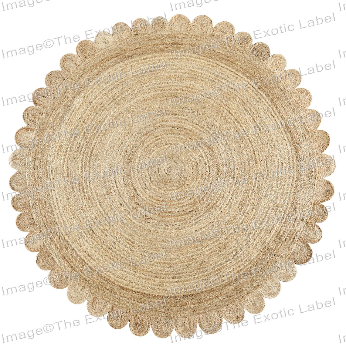 Round Scalloped Rug Scalloped Jute Rug Scallop Jute Braided Etsy