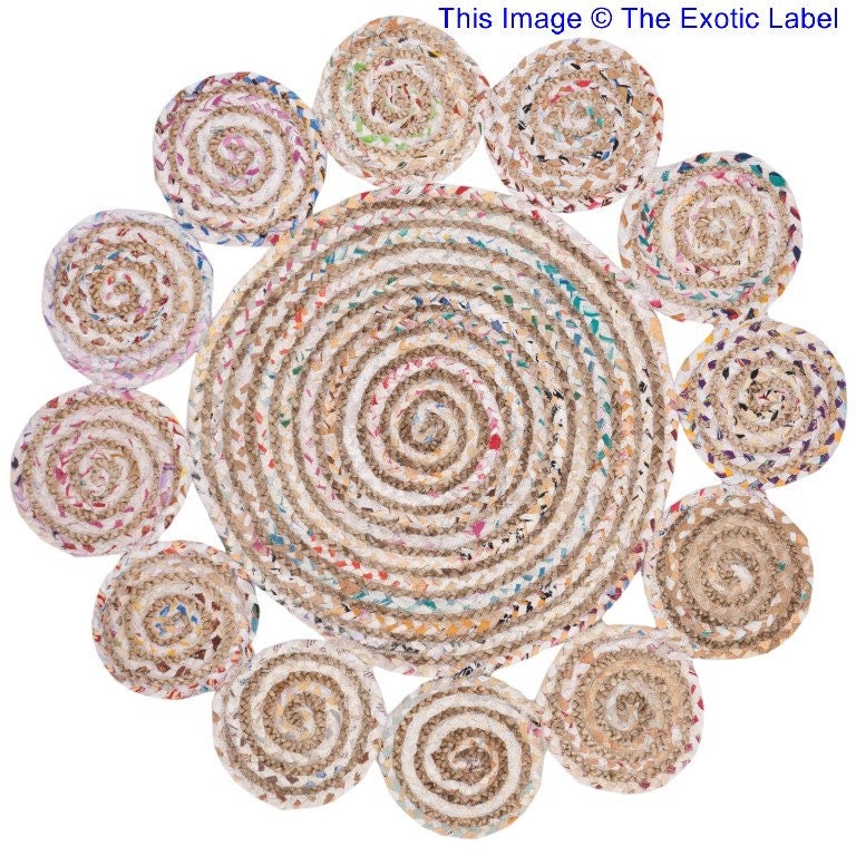 Hand braided beautiful round rug Bohemian home decor rug Etsy
