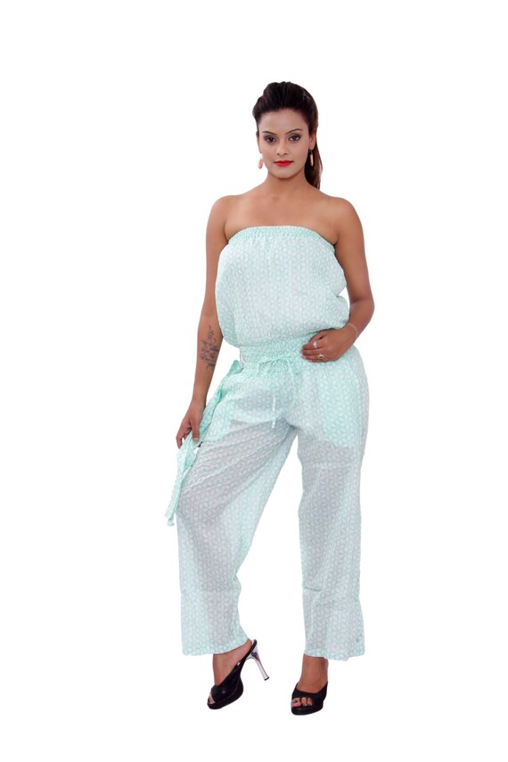 sea green jumpsuit