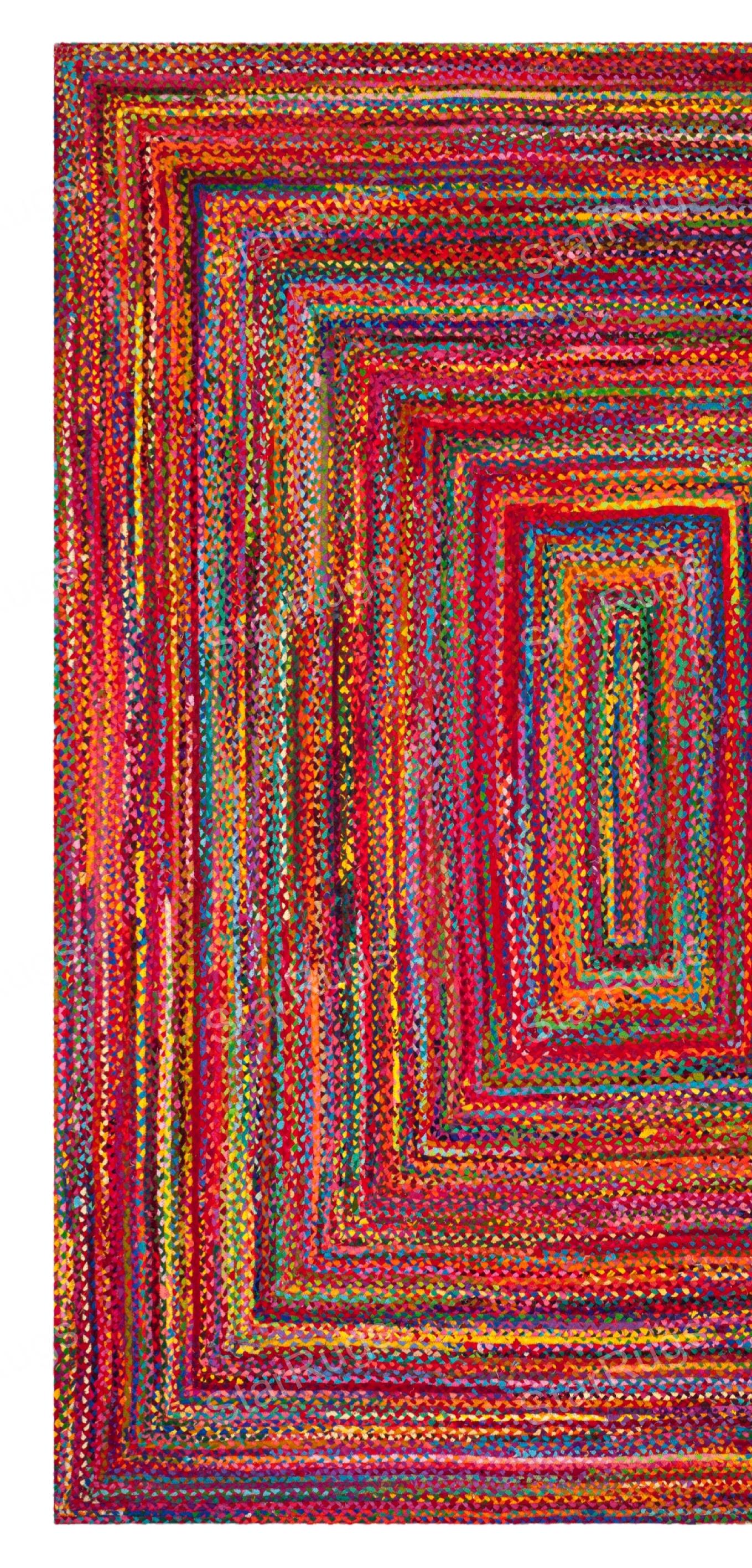 Cotton Chindi Rug, Multicolor Cotton Mats, Handbraided Rug, Cotton ...