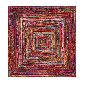 Braided Chindi Rug, Cotton Chindi Rug, Reversible Rugs, Hanbraided Rugs, Square Cotton Area Rug, Rug for Living Room, Non Slip Bath Runner