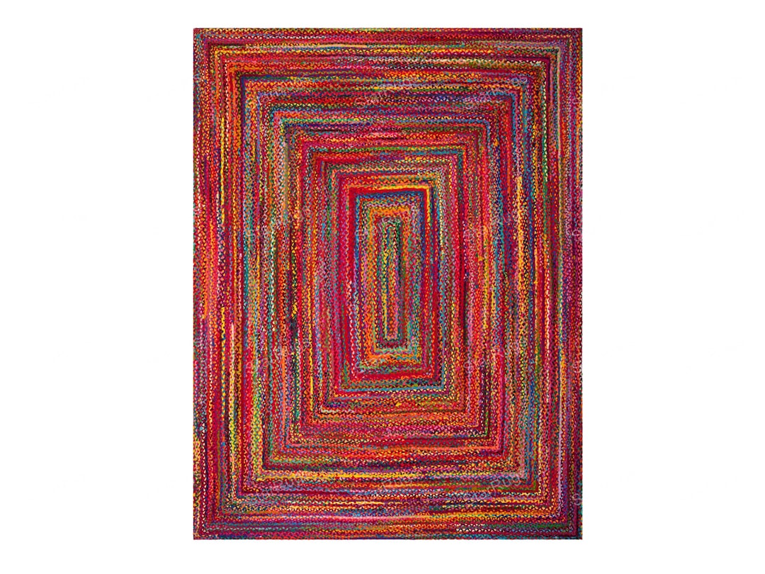 Cotton Chindi Rug, Multicolor Cotton Mats, Handbraided Rug, Cotton ...