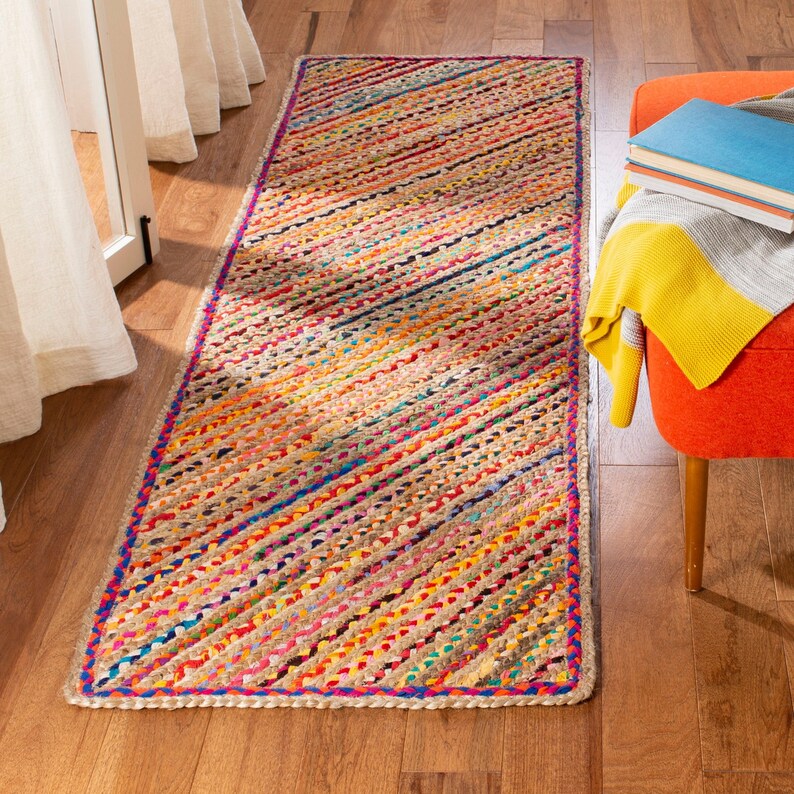 Eco Friendly Natural Jute Rug Braided Hallway Runner Etsy