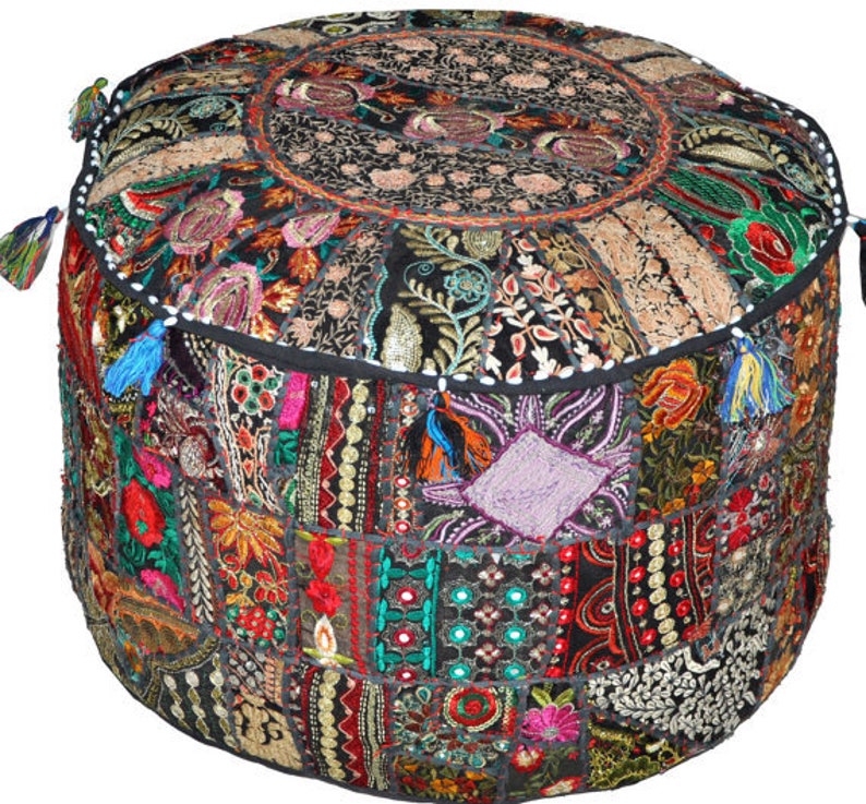 Indian Pouf Ottoman Floor Cushion Traditional Chair Ikea Pouf Etsy UK