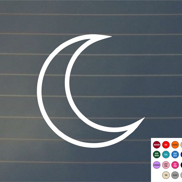 Crescent Moon Decal Etsy