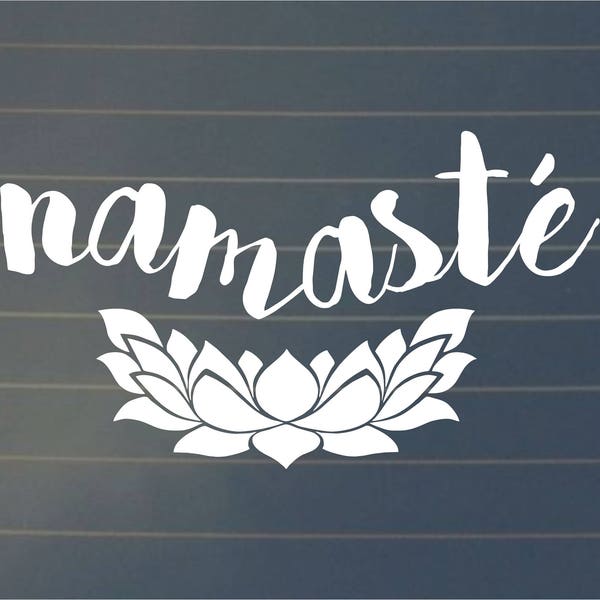 DECAL | Namaste Decal, Vinyl Decal, Car Decal, Laptop Decal, Macbook Decal, Namaste in Bed, Bottle Decal, Yoga, Yoga Gifts, Laptop Sticker