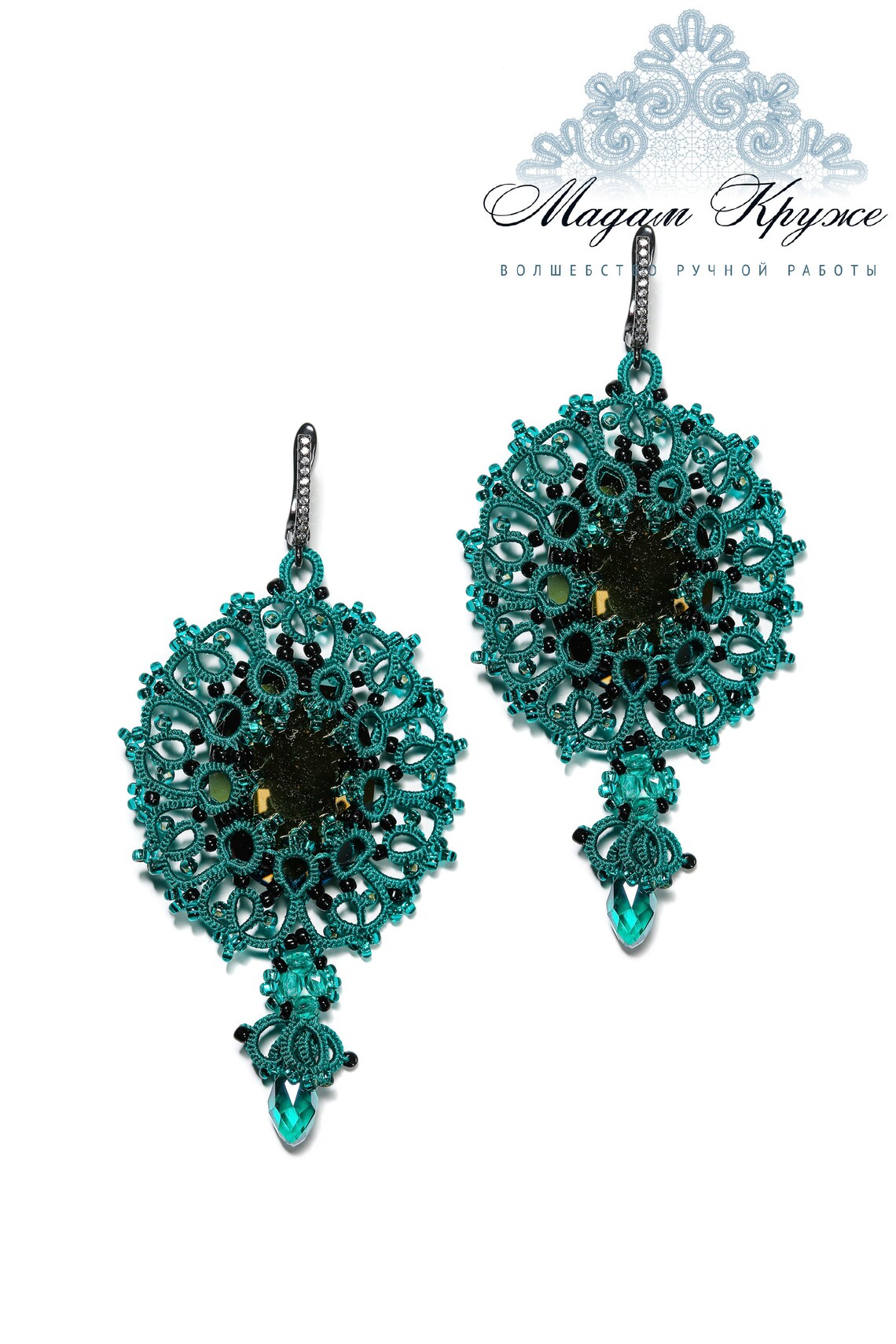 Tatting earrings Varvara The French handmade lace Etsy