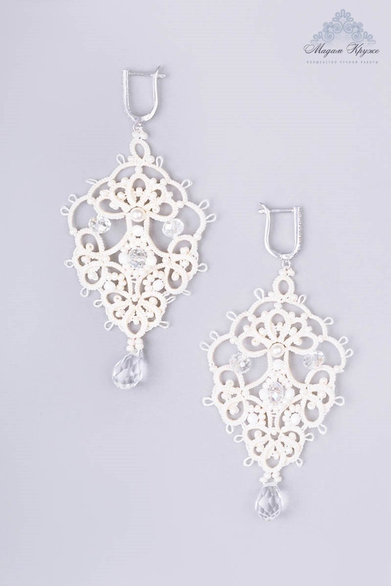 Tatting earrings Cleopatra The French handmade Etsy
