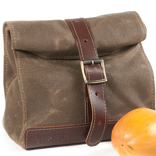 Waxed Canvas Lunch Bag. Waterproof Lunch Box With Leather Etsy
