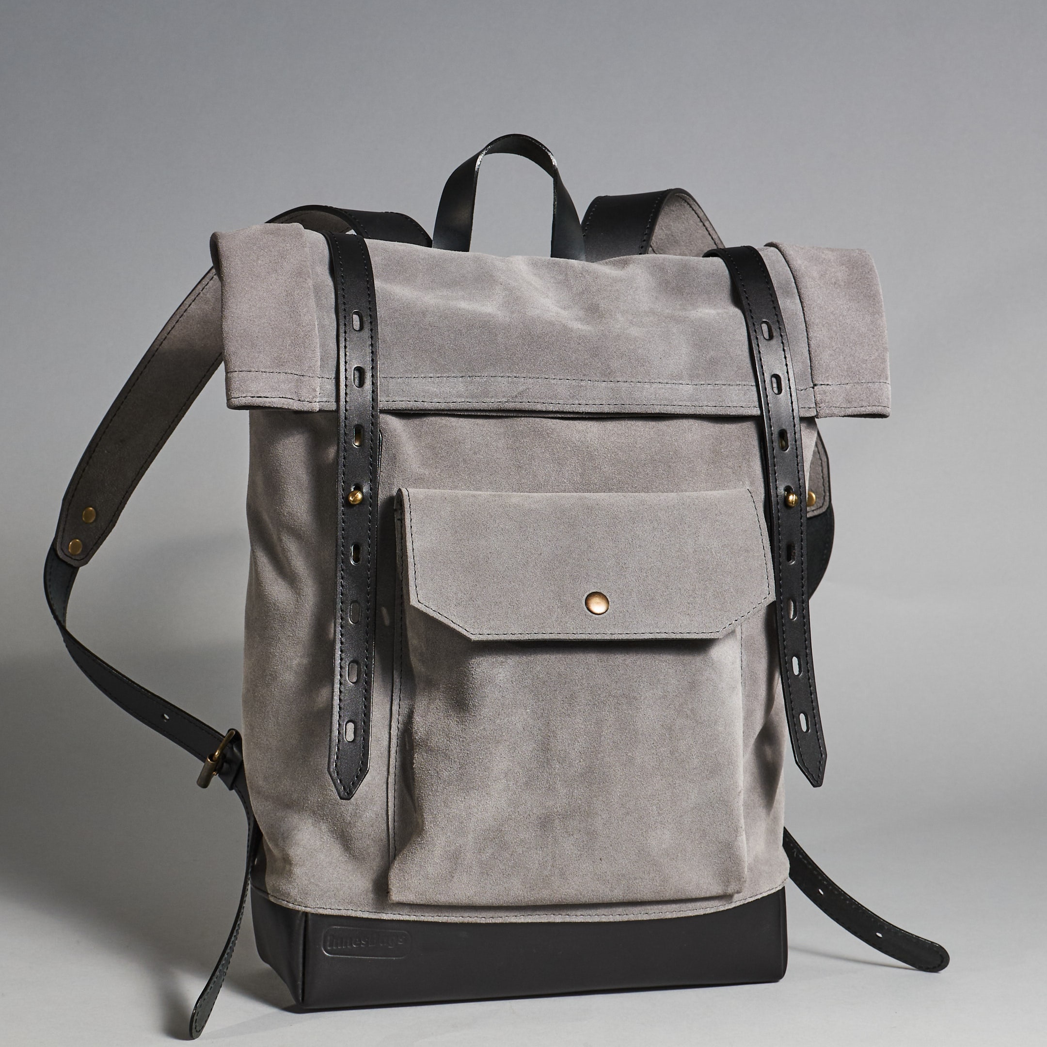 Suede Computer Backpack Grey Suede Leather Backpack. Laptop Rucksack for Women for Everyday ...