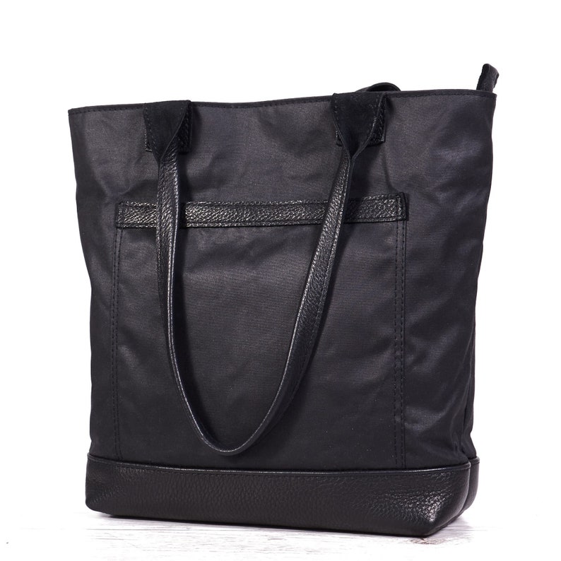 Waxed Canvas Bag, Shoulder Tote, Zipper Bag, Travel Bag, Canvas Diaper Bag, Anniversary Gift image 4