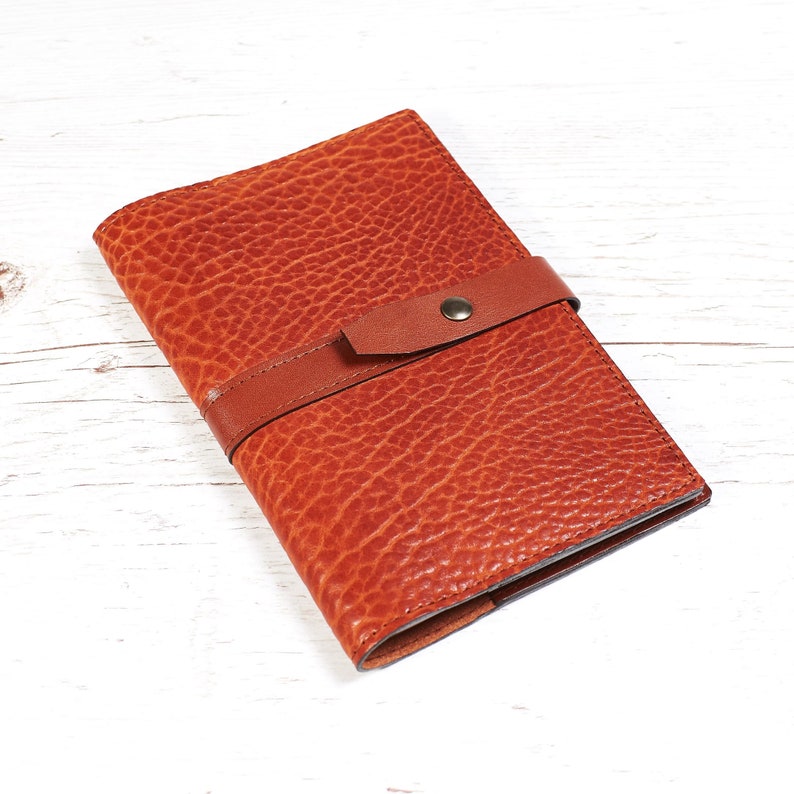 A5 leather journal cover. Notebook cover. Leather cover. Brown notebook holder. Personalized gift image 2