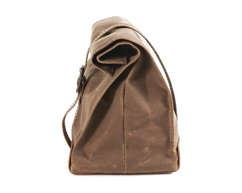 Lunch Bag for Women. Waxed Canvas Lunch Bag With Leather Etsy