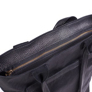 Waxed Canvas Bag, Shoulder Tote, Zipper Bag, Travel Bag, Canvas Diaper Bag, Anniversary Gift image 5