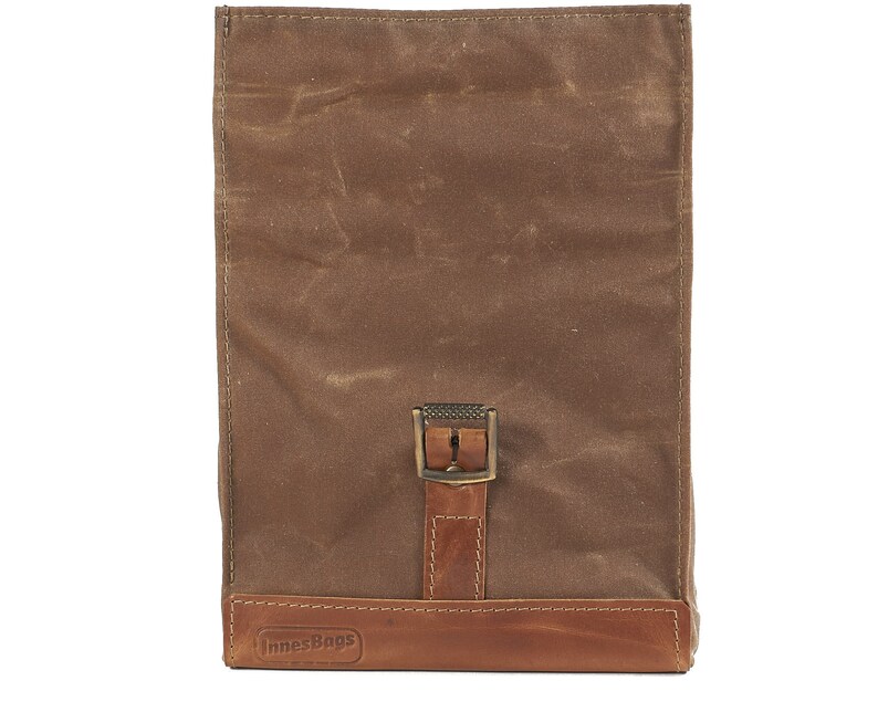 Lunch Bag for Women. Waxed Canvas Lunch Bag With Leather Etsy
