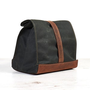 Dark Green Lunch Bag. Lunch Box. School Lunch Bag. Waxed - Etsy