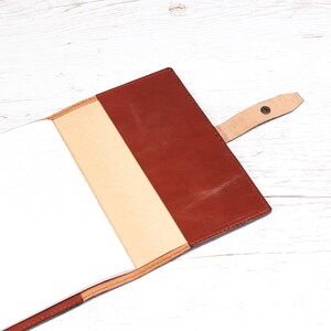 A5 leather journal cover. Notebook cover. Leather cover. Brown notebook holder. Personalized gift image 5