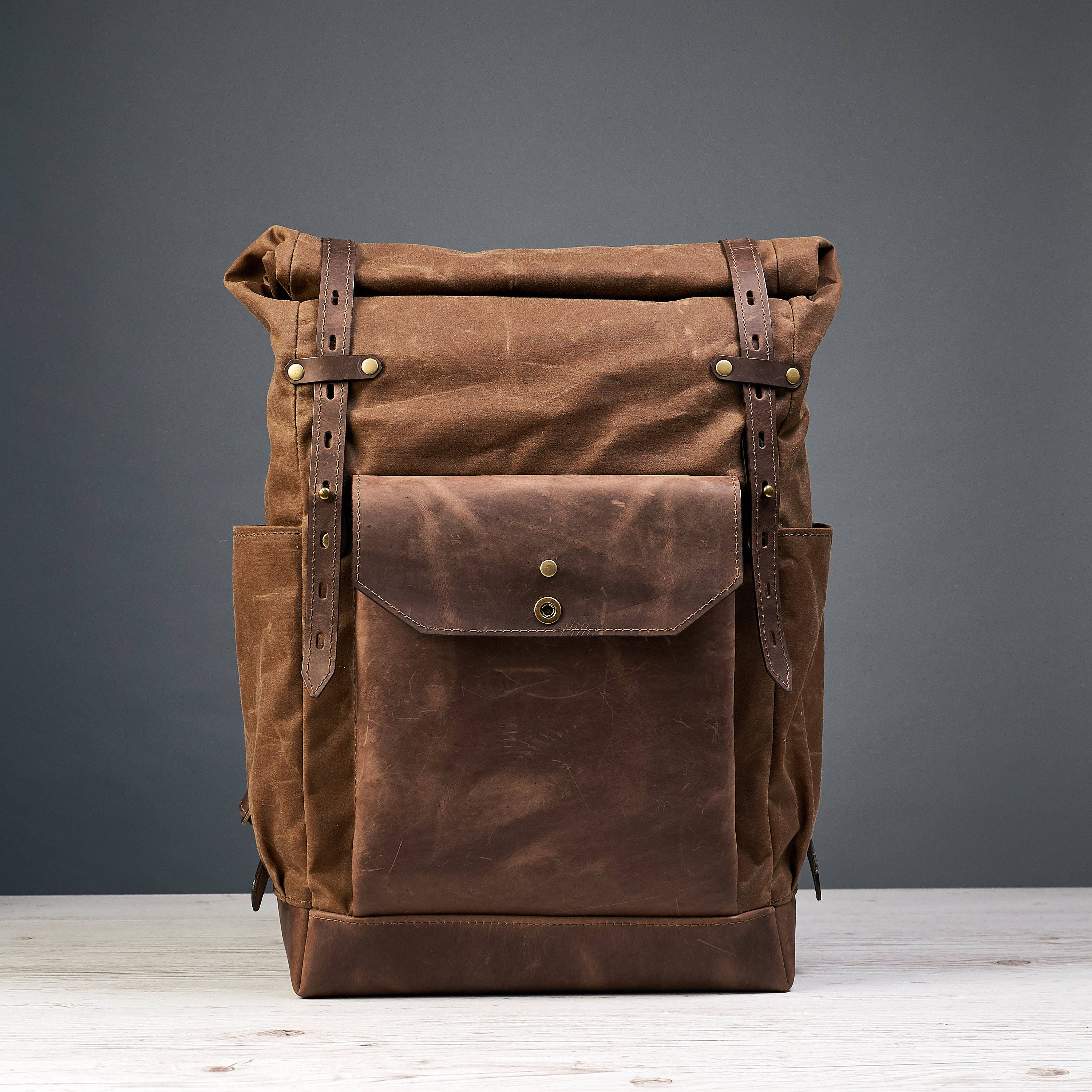 Waxed Canvas And Leather Backpack Paul Smith