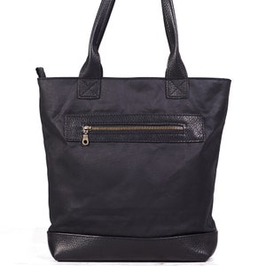 Waxed Canvas Bag, Shoulder Tote, Zipper Bag, Travel Bag, Canvas Diaper Bag, Anniversary Gift image 2