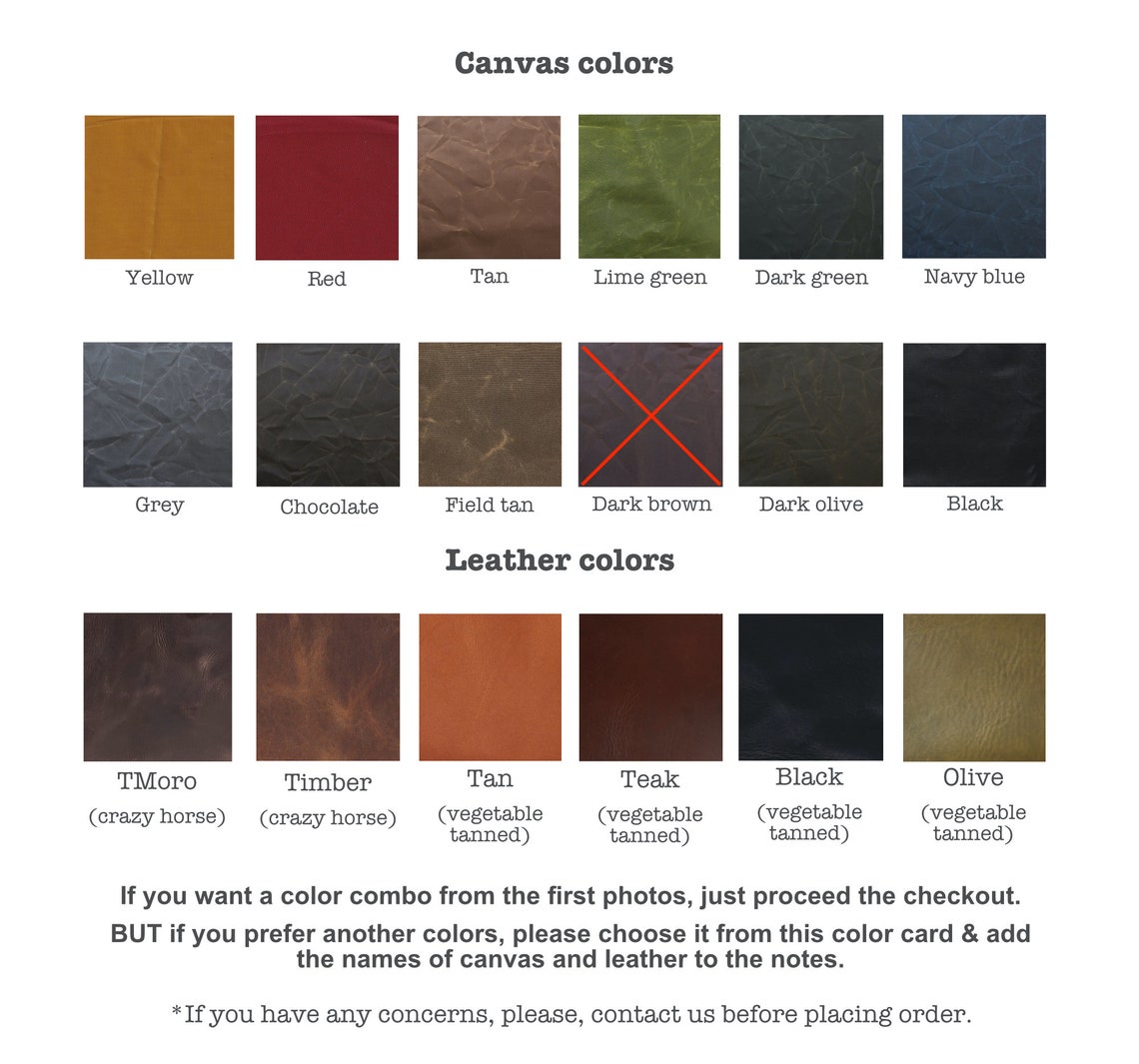 Personalized Leather Canvas Gift Set. Accessories Set. Waxed Etsy